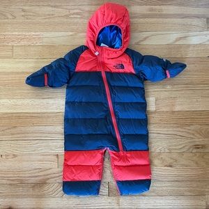 THE NORTH FACE Infant Down Snowsuit 3-6 Months Red/Blue